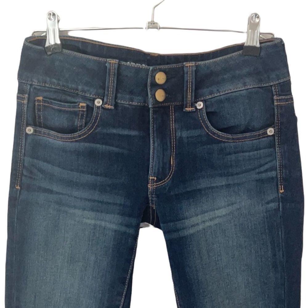 AMERICAN EAGLE ARTIST CROP DENIM BLUE JEANS SIZE 2 ANKLE CROP - Picture 8 of 9